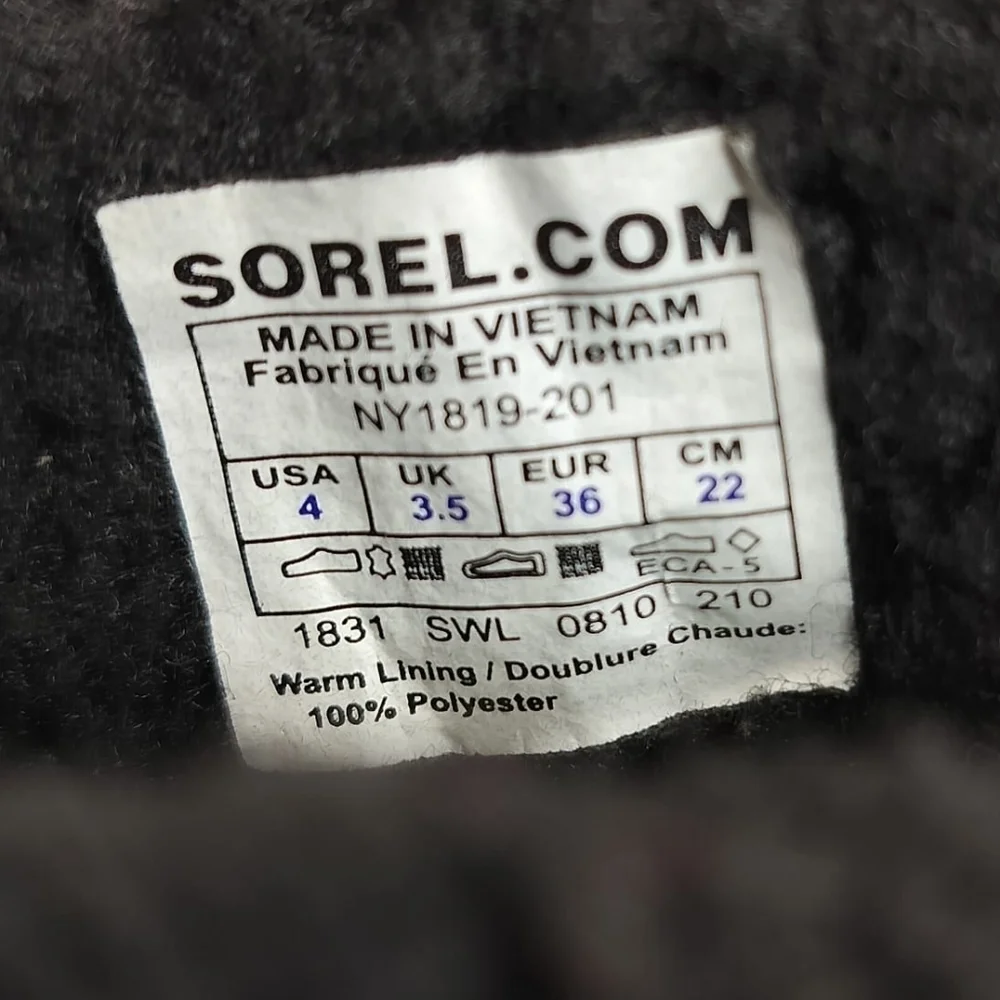 SOREL Tivoli Rubber‎ Pink Green Striped Youth 4 Winter Duck Boots Faux Fur Trim